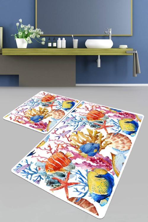 Набор ковриков в ванную комнату Chilai Home Under Banyo Halisi Djt (60x100 + 50x60)