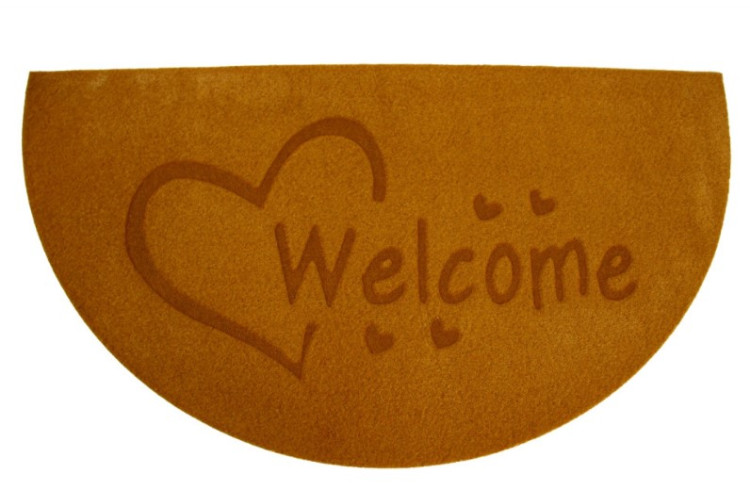 Коврик придверный IzziHome Parga Kahve Welcome Kalp 40x75
