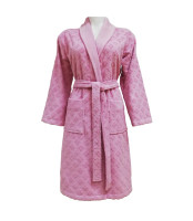 Халат женский велюр/жаккард Class Clerica Woman Pink