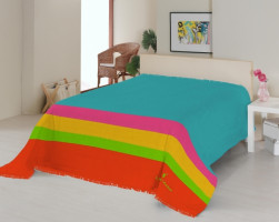 Плед хлопок/акрил Le Vele Royal Stripes Turquoise 220x240
