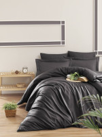 Однотонный комплект сатин люкс First Choice S-431 Snazzy fume евро