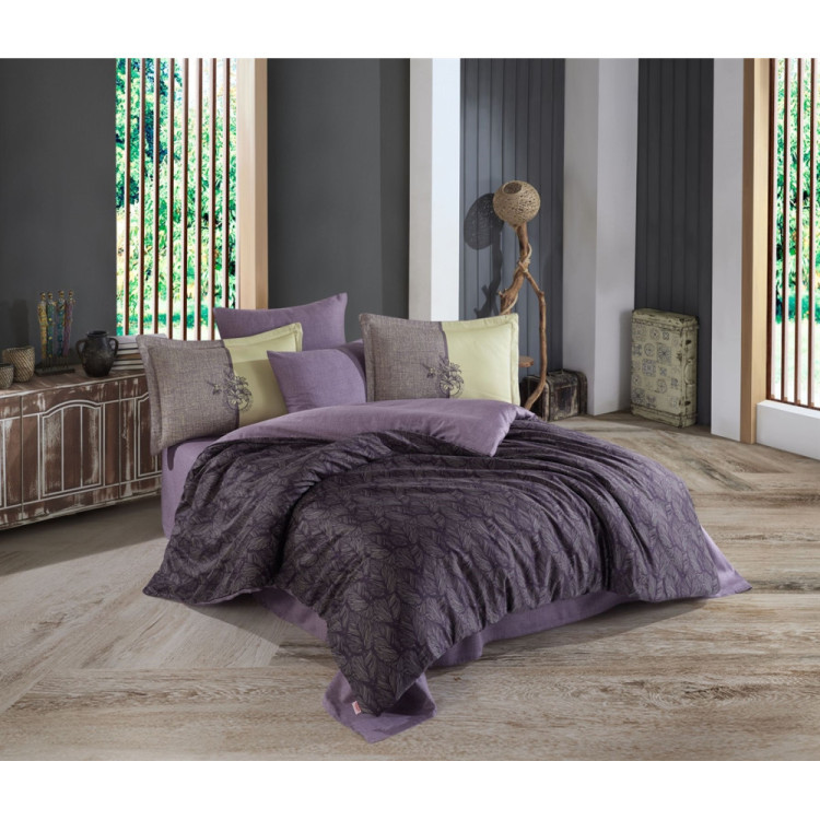 Постельное белье Hobby Exclusive Sateen  Lotus фіолетовый евро
