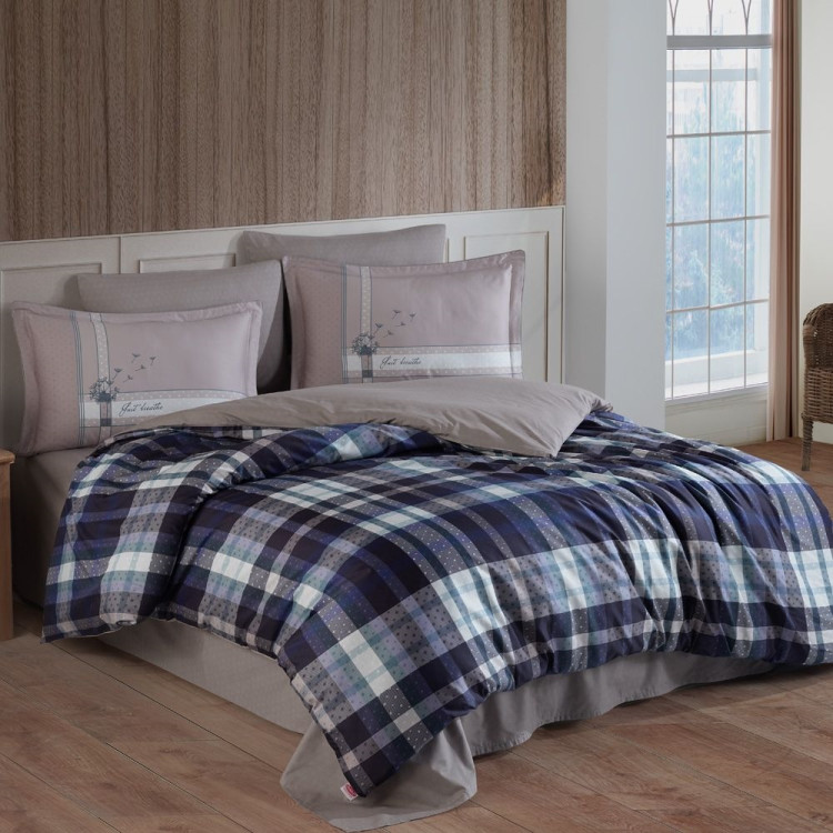 Постельное белье Hobby Premium Sateen 300TC Aura синий евро