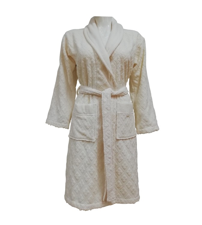Халат женский велюр/жаккард Class Clerica Woman Cream