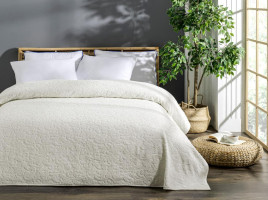 Махровая простынь Uniko Crown Home жаккард Cream 220x240