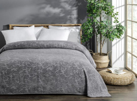 Махровая простынь Uniko Crown Home жаккард Grey 220x240