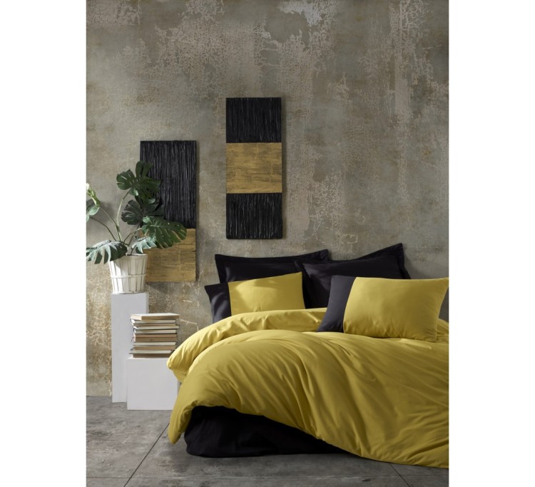 Комплект постельного белья Cotton Box Plain hardal siyah евро
