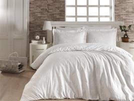 Постельное белье из люкс сатина First Choice S-43 Carmina beyaz евро