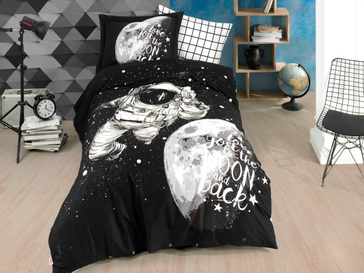 Постельное белье Poplin Hobby Galaxy темно-серый полуторный