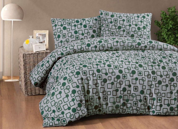 Двоспальний Євро комплект Cotton Collection Gomet Green Фланель
