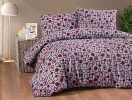 Двоспальний Євро комплект Cotton Collection Gomet Red Фланель