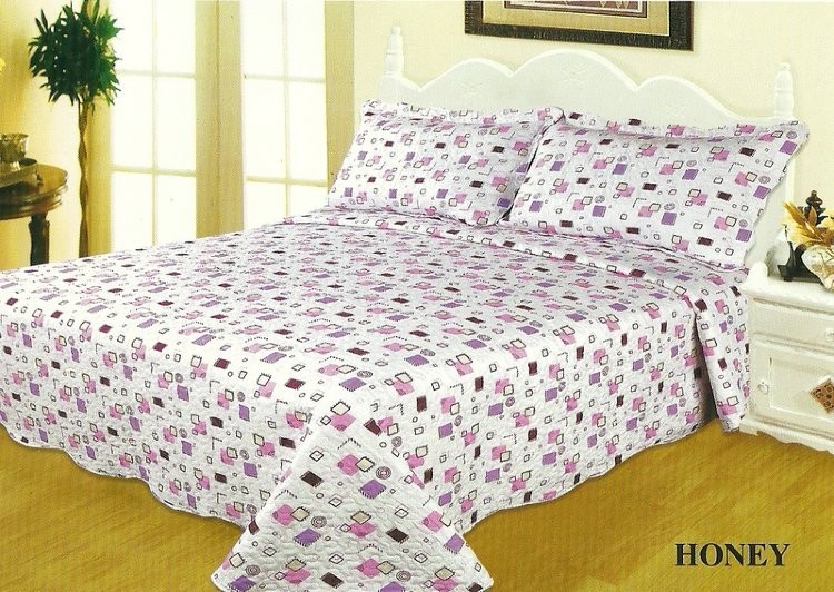Покрывало стеганое с наволочками Dophia 220х250 Ibiza Honey