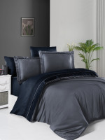 Постельный комплект First Choice S-376 Serenity dark grey & navy blue евро