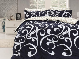 Постельное белье из люкс сатина First Choice S-41 Ruya lacivert евро