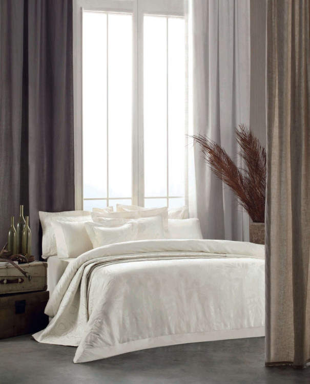 Двоспальний King Size комплект Valeron Liciang Cream Жаккард
