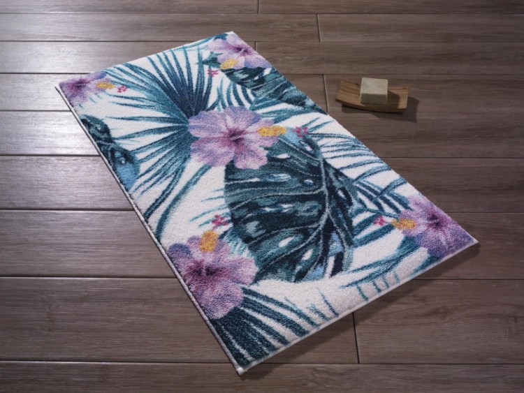 Коврик для ванной Confetti Hibiscus Lila 80x140