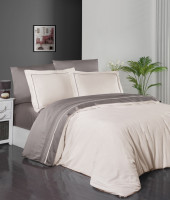 Постельный комплект First Choice S-421 Serenity ivory & mink евро