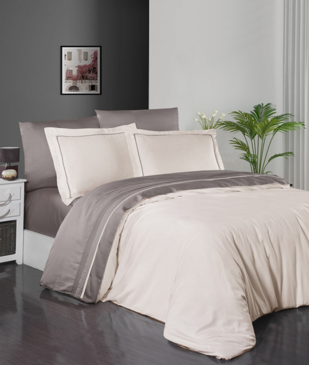 Постельный комплект First Choice S-421 Serenity ivory & mink евро