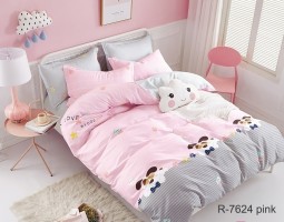 Постельный комплект ранфорс TAG tekstil R7624 pink