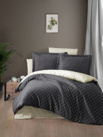 Постельное белье сатин люкс First Choice Point anthracite евро