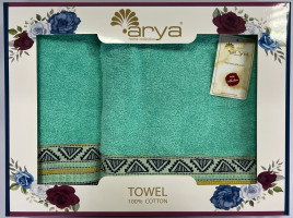 Набор полотенец жаккард Arya Firuze мята 50x90 и 70x140